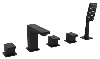 Смеситель на борт ванной с душем AltroBagno Lamberto 020106 MB