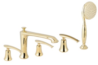 Смеситель на борт ванны с душем AltroBagno Beatrice 020103 Or