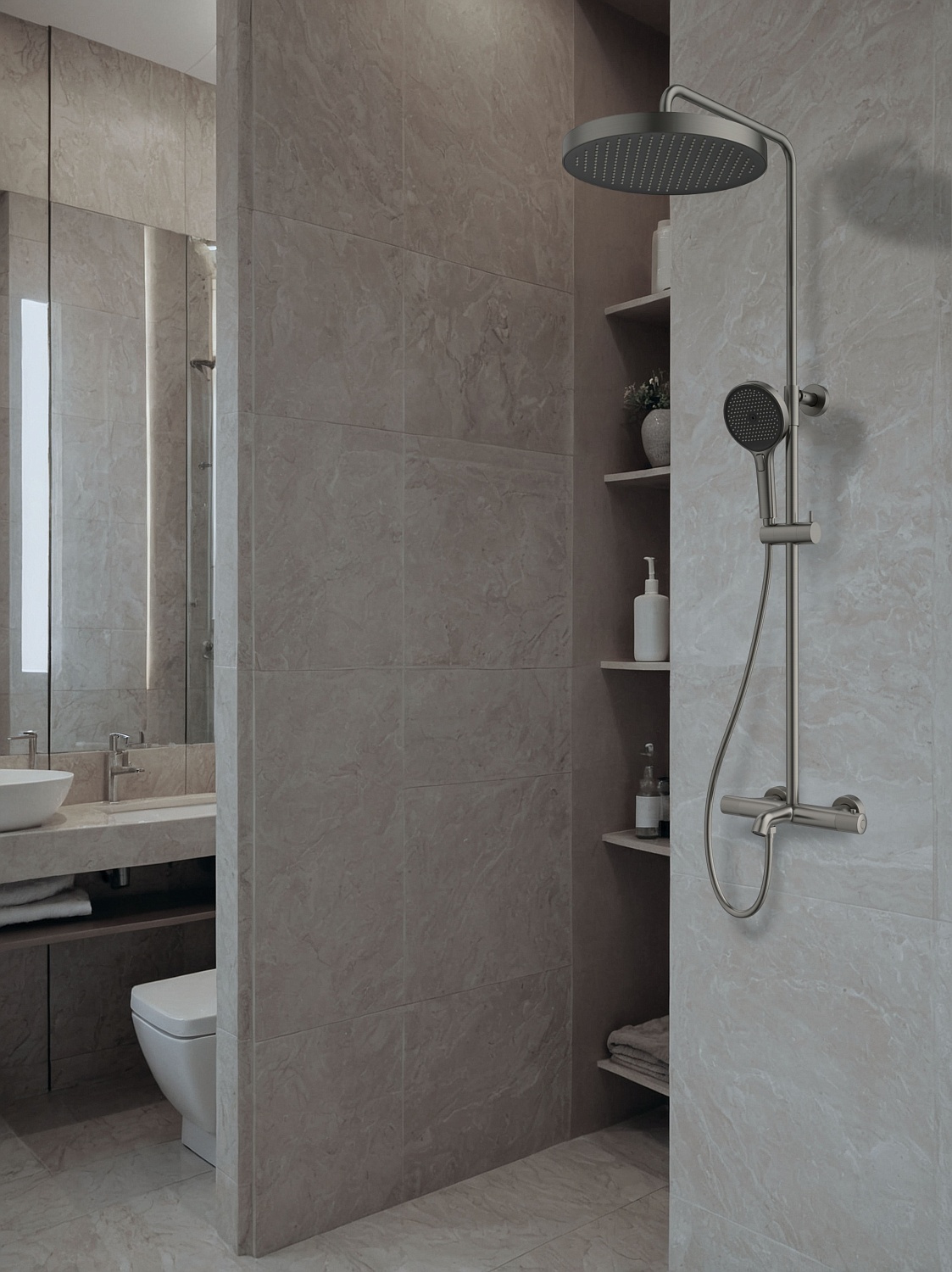 Душевая система с термостатом AltroBagno Bilancia 030428 GM