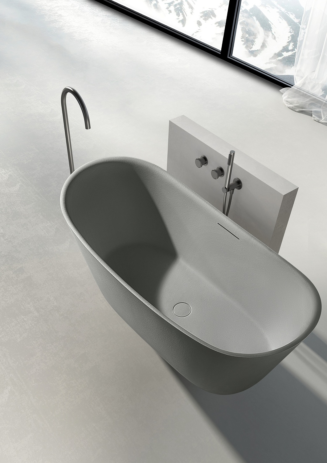 Ванна из искусственного камня AltroBagno Fiorina 090219 Cement Grey