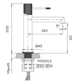 Смеситель для раковины AltroBagno Intento 0132 MW