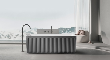 Ванна из искусственного камня AltroBagno Cinzia 090110 Cement Grey & White