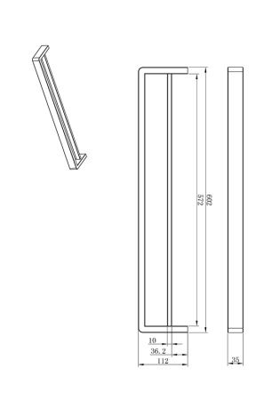 Полотенцедержатель двойной AltroBagno Aperto 081403 MB
