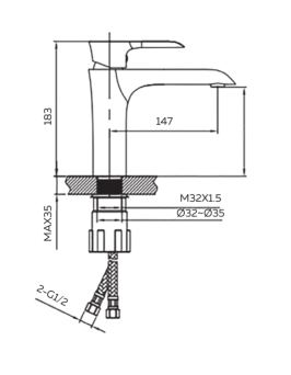 Смеситель для раковины AltroBagno Costanza 0125 Or