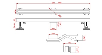 Душевой трап под плитку AltroBagno Supremo 071233 Ni (80)