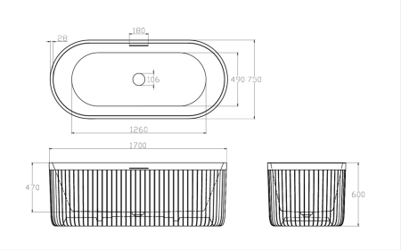 Ванна из искусственного камня AltroBagno Gianni 090211 White
