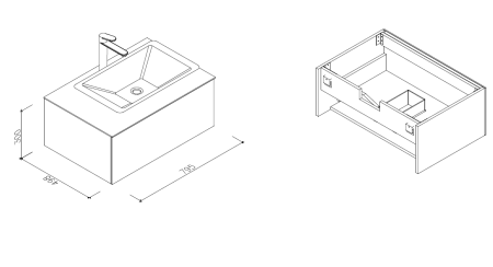 Тумба с раковиной AltroBagno Lazio  800