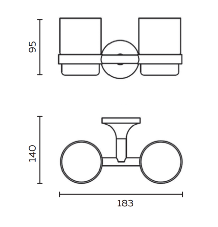 Стакан двойной подвесной AltroBagno Corposo 081702 Gl