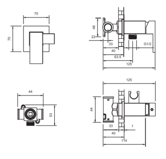 Встраиваемый гигиенический душ AltroBagno BM 060127 BG