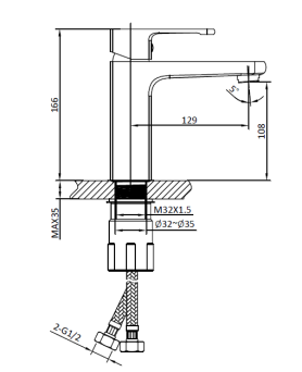 Смеситель для раковины AltroBagno Lamberto 0105 Cr