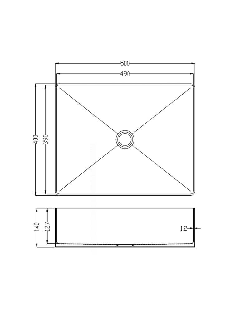Раковина AltroBagno Accordo 001009 OrSp из нержавеющей стали