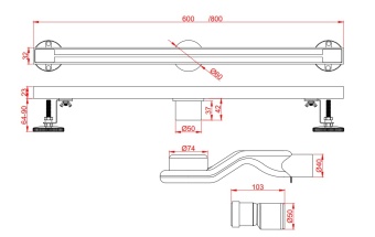 Душевой трап AltroBagno Stella 071225 Ni (80)