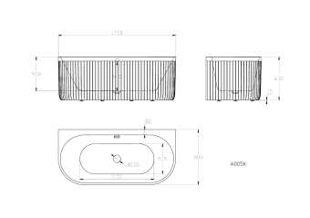 Ванна из искусственного камня AltroBagno Fabiana 090207 Granite Gray