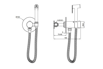 Гигиенический душ с термостатом AltroBagno Oggetto 060402 MB