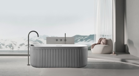 Ванна из искусственного камня AltroBagno Gianni 090215 Cement Grey & White