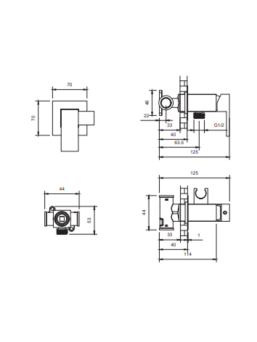 Встраиваемый гигиенический душ AltroBagno BM 060120 Cr