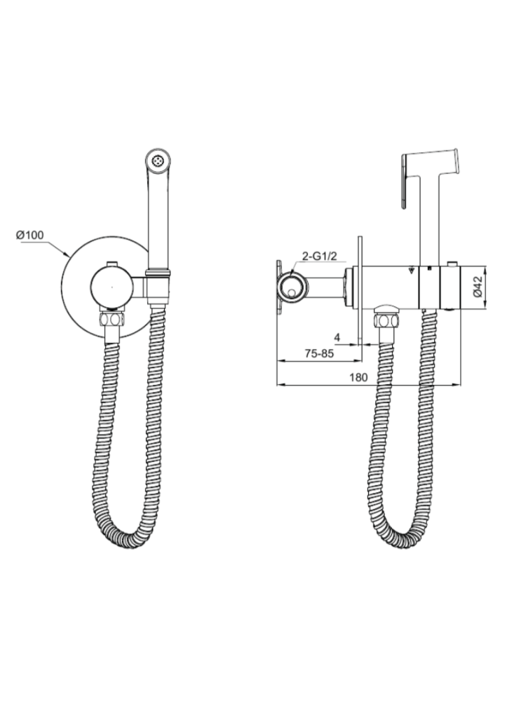 Гигиенический душ с термостатом AltroBagno Oggetto 060403 BG