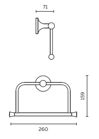 Полотенцедержатель AltroBagno Corposo 081312 Gl