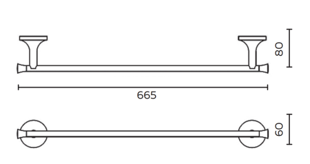 Полотенцедержатель 600 AltroBagno Corposo 081314 Gl