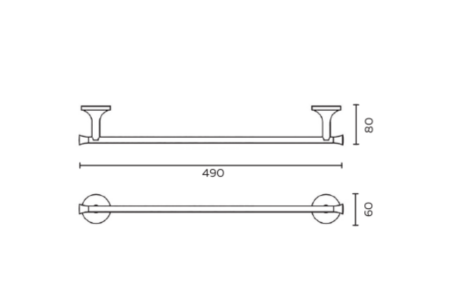 Полотенцедержатель 450 AltroBagno Corposo 081310 Cr
